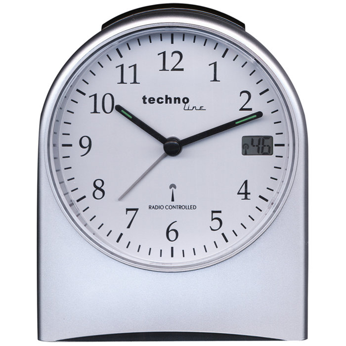 Technoline Funkwecker WT 765 radio controlled silber mit weissem